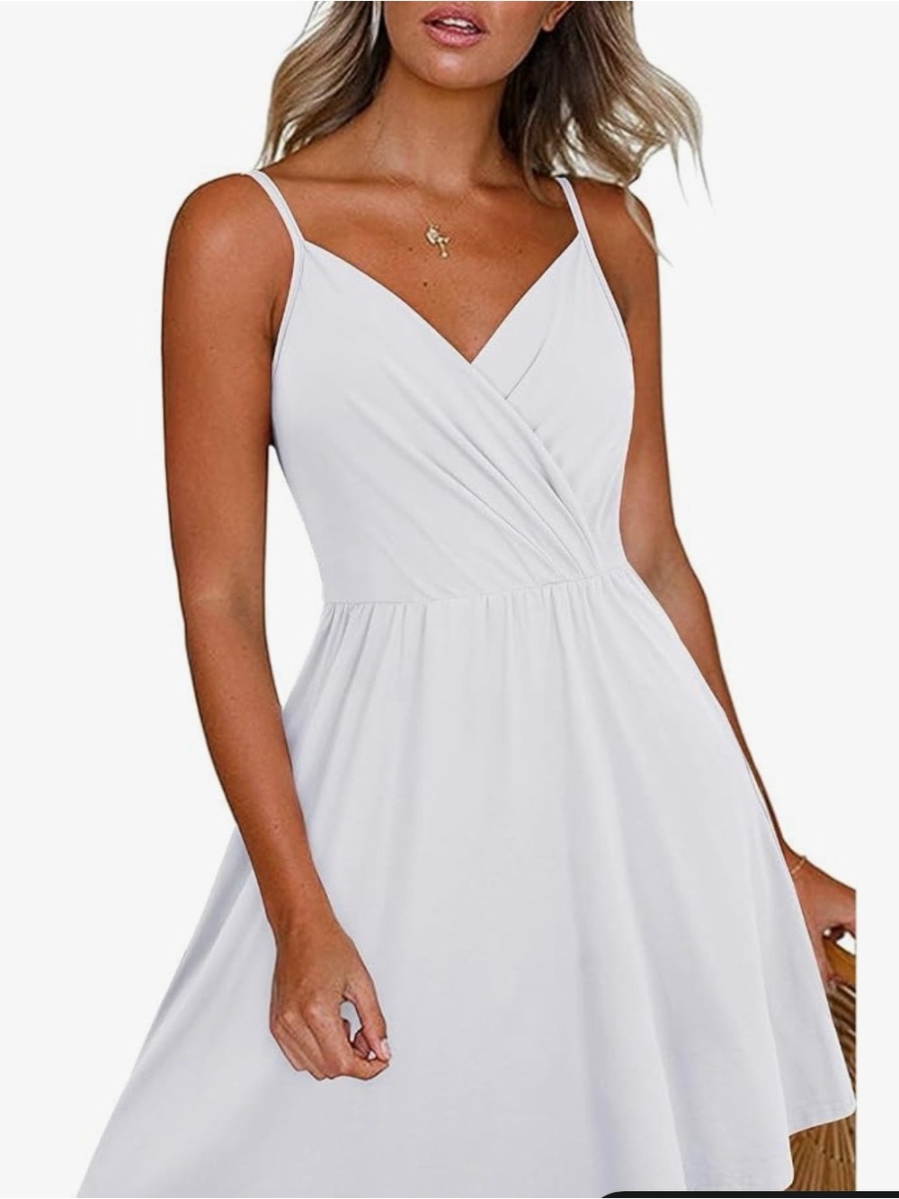 Newshows Women's Summer Dress 2025 Spaghetti Strap Sleeveless V Neck Casual